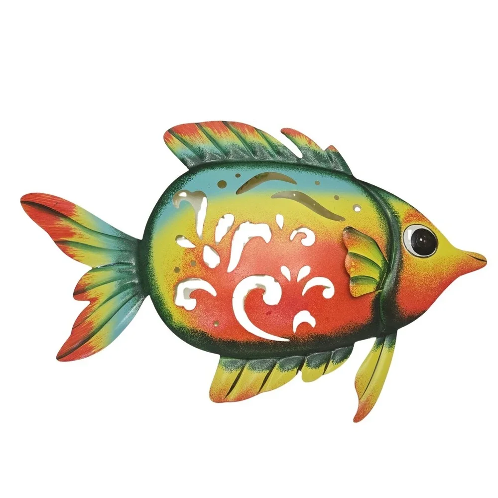 2 - Metal Fish Wall Art Vibrant Decor-Colorful 3D Tropical‎ Fish Lightweight